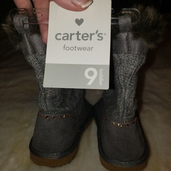 Carter's Marcia Gray Winter Boots Swarovski 9 NWT - Picture 6 of 6